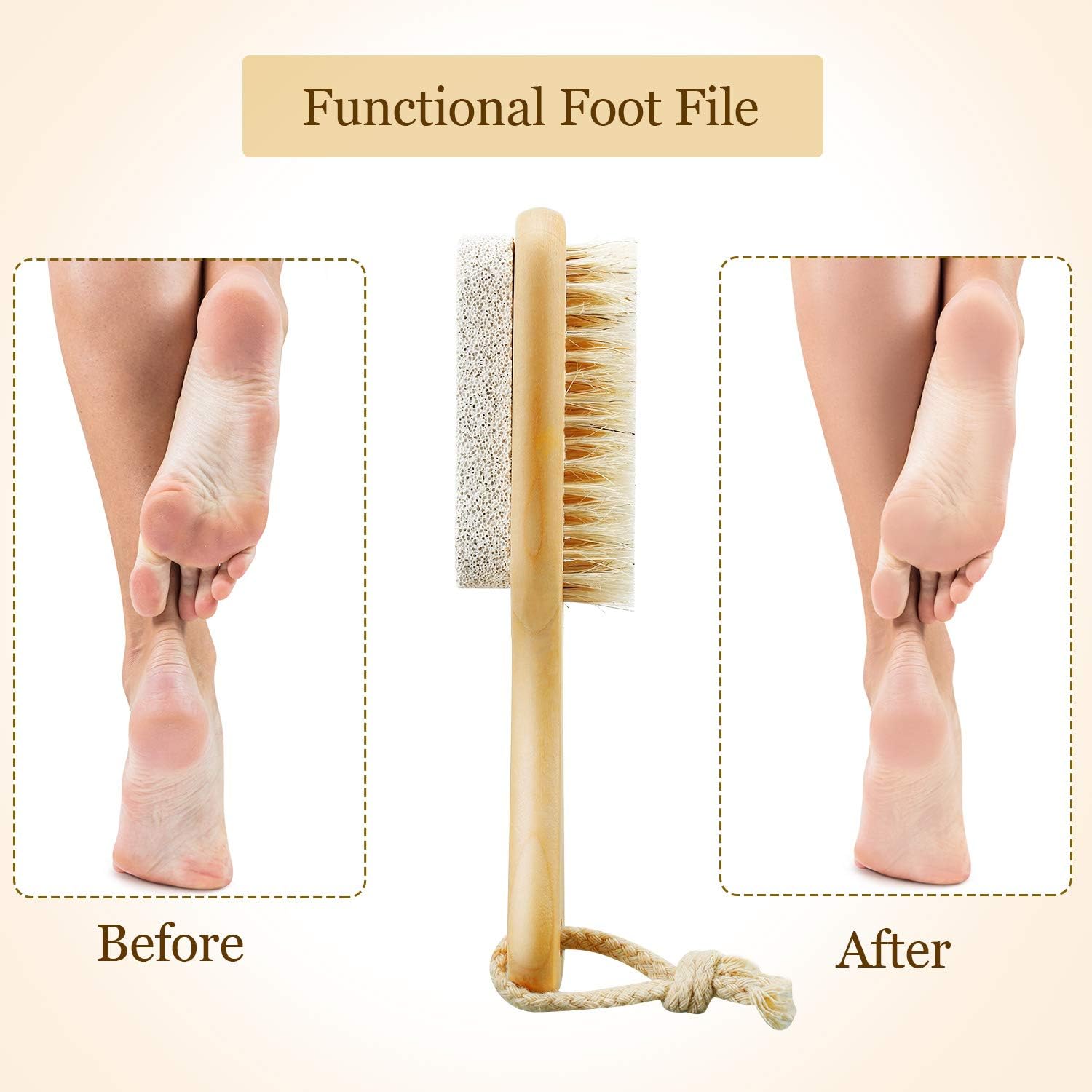 3 Pieces Foot File Rasp Callus Remover Pumice Stone Rasp Brush Double Sided Foot Scrubber Exfoliator with Pumice Stone and Bristle Brush Foot Scraper Pedicure Tools for Dry Dead Skin Foot Care