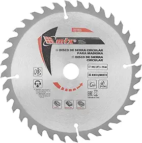 MTX Disco de Serra Circular Wídea 185 mm × 20 mm × 36 Dentes – Aço 65G, Corte Preciso em Madeira