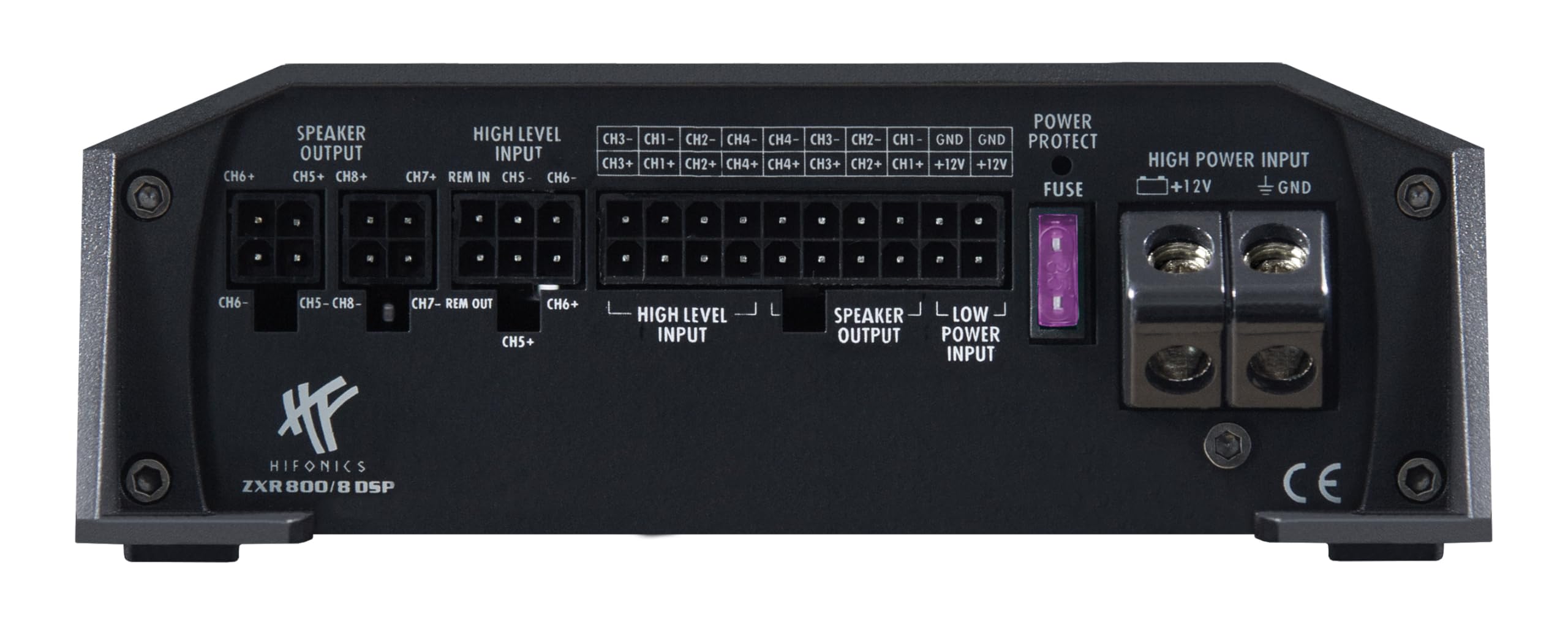 HiFonics ZXR800/8DSP 10-kanałowy wzmacniacz HiFi, 8-kanałowy wzmacniacz HiFi, Bluetooth 5.0, złącze MX-Connect, kompatybilny z adapterami Plug & Play do wielu typów pojazdów