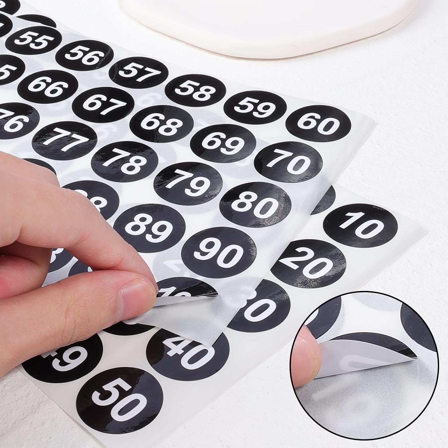12 Sheets 1 to 100 Vinyl Number Stickers 6 Sets 1 Inch Self-Adhesive Consecutive Number Stickers Waterproof Labels Inventory Stickers Decal for Indoor Outdoor, Storage, Organizing, Classification image 3