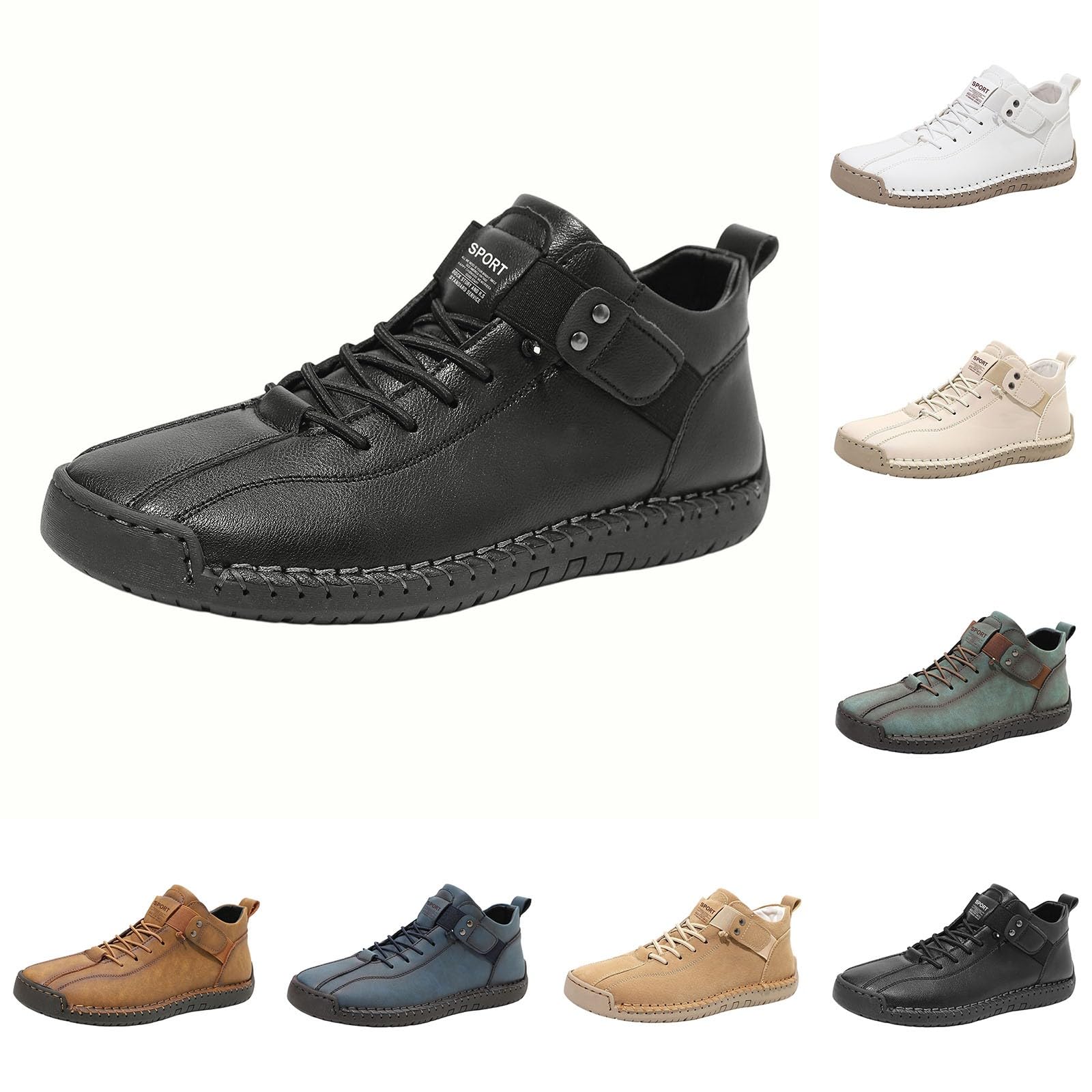Stivaletti alti da donna, stile casual, con cinturino laterale, Nero , 38.5 EU
