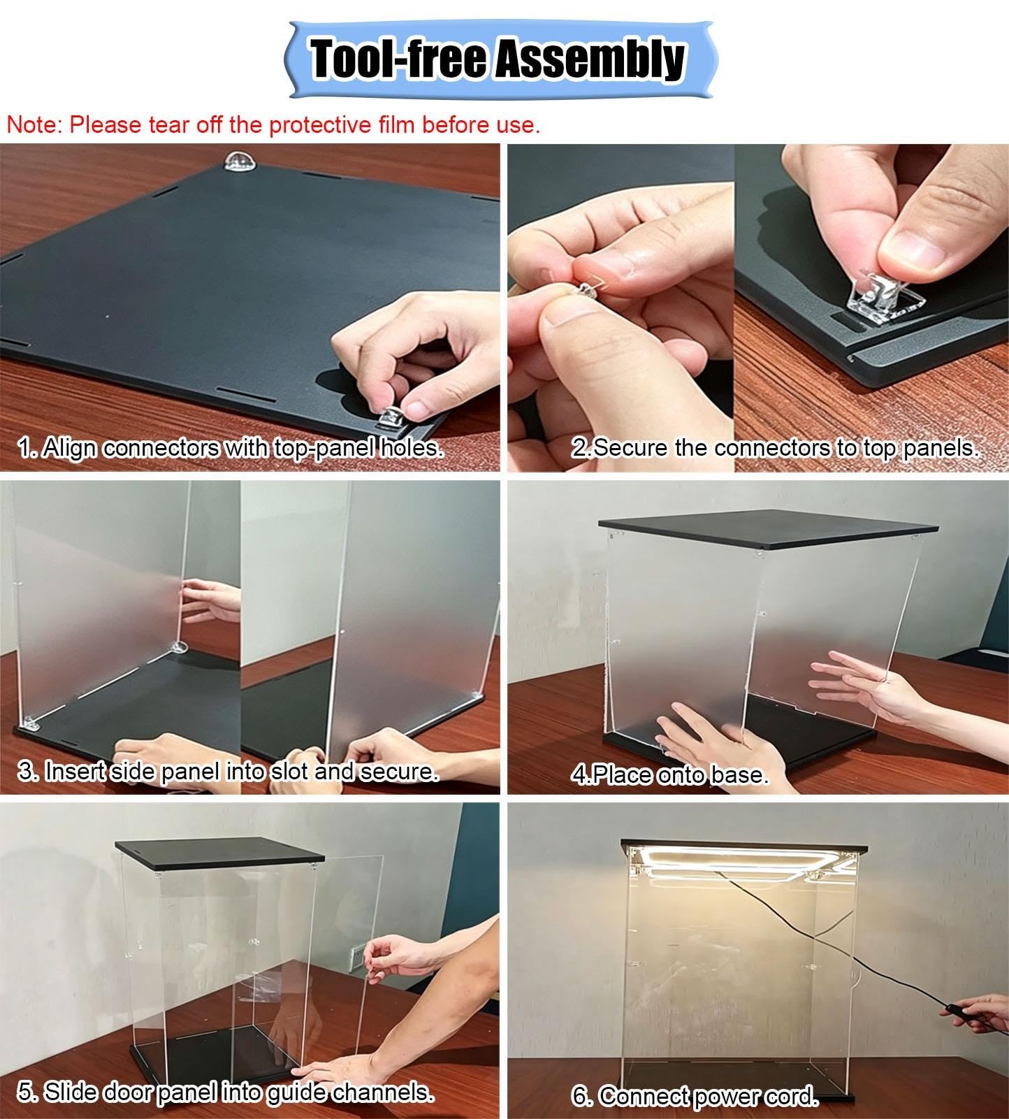 Vitrina Metacrilato Transparente Caja Cúbica 25x25x25, 30x30x30, 50x50x50cm