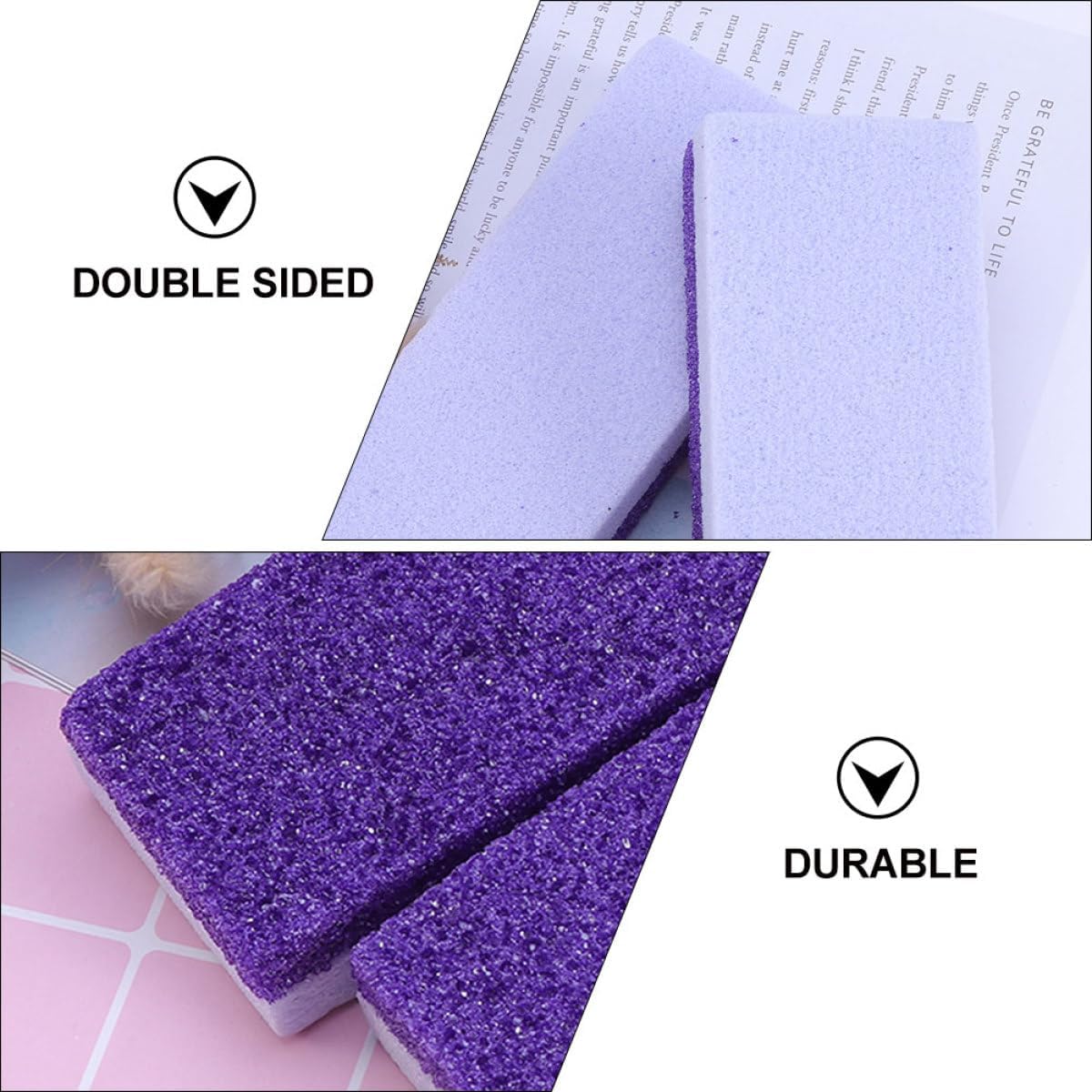 2pcs Double-Sided Purple Foot Pumice Stone Dead Skin Remover Foot File Callus Remover Care Scrubber for Pedicure and Smooth Heels