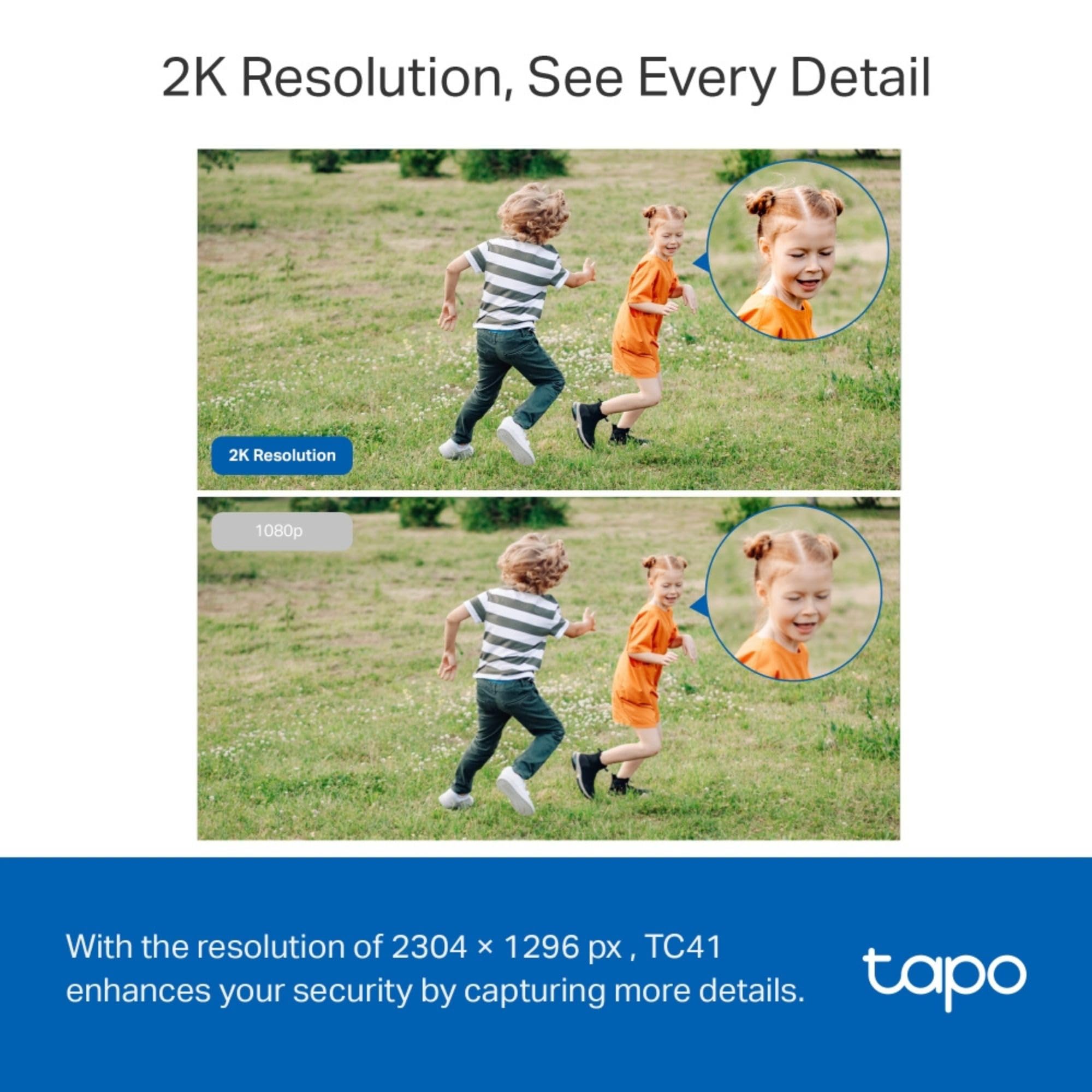 Tapo TC41 - Cámara de Seguridad para Exteriores panorámica/inclinación 2K, cámara WiFi, detección Inteligente de Personas de 360°, Seguimiento de Movimiento, visión Nocturna a Todo Color, sin Tarifa