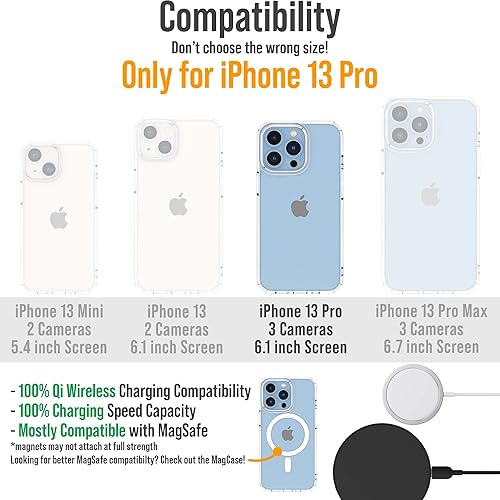 Miniatura 2 de Scooch Funda transparente para iPhone 13 Pro CrystalCase viene con protector de pantalla y cobertura de dispositivo de $100, no amarillea,