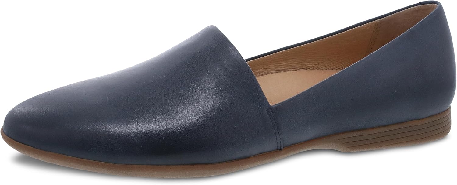 Dansko Larisa Slip-On Flats for Women – Comfotable Flat Shoes with Arch Support – Versatile Casual to Dressy Footwear – Lightweight Rubber Outsole Navy Flats 9.5-10 M US
