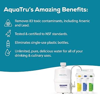 AquaTru Under Sink Reverse Osmosis Water Filter System | Certified to Remove Lead, Chlorine, Fluoride, PFOA, PFOS and More for Pure Great-Tasting Water (AquaTru Under Sink)