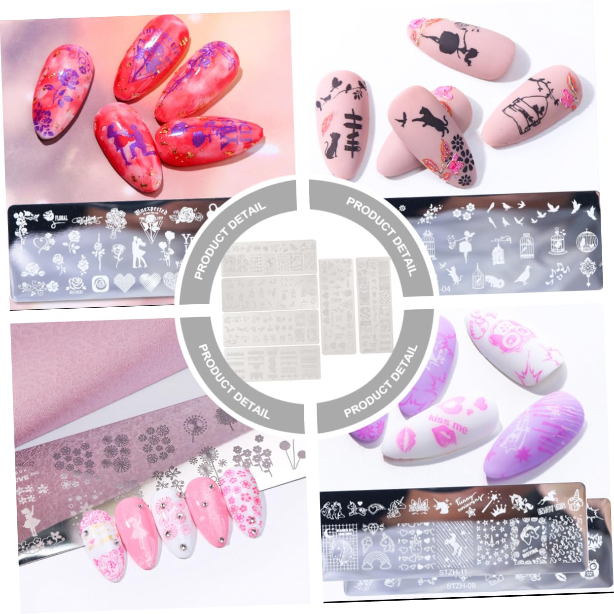 PACKOVE 3 Set Piastre Per Stamping Unghie Acciaio Inossidabile Con Vari Per Decorazioni Manicure Eleganti E Creative 6 Pezzi * 3