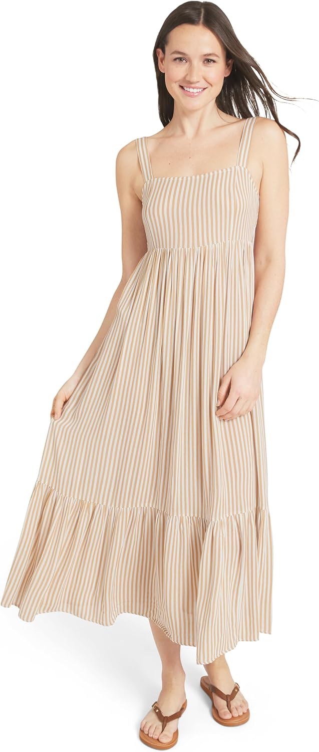 Billabong Women's Relaxed Fit Casual Smocked Top Maxi Dress