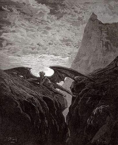 Miniatura 1 de Posterazzi Gustave Dore - Póster de Satanás descansando en la montaña de Miltons Paradise Lost (8 x 10 pulgadas)