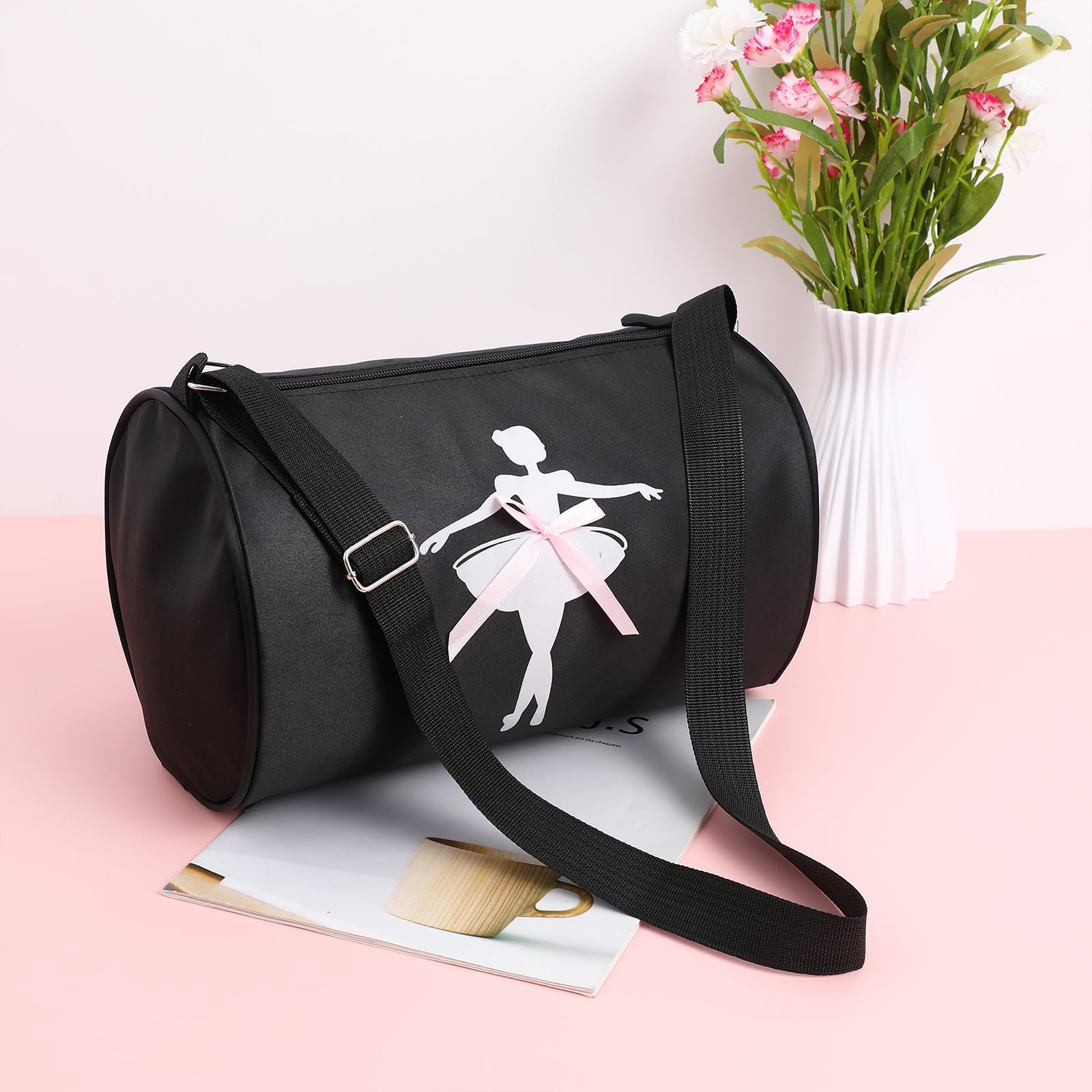 Sacoche à Bandoulière pour Garçon et Filles de Ballet Noir en Tissu Oxford