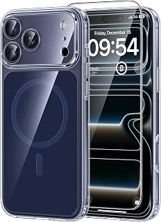 TAURI Original Design for iPhone 17 Pro Case, Compatible with MagSafe with Screen Protector, Anti-Yellowing Military-Grade Protection Shockproof Magnetic iPhone 17 Pro Case, Clear Blue