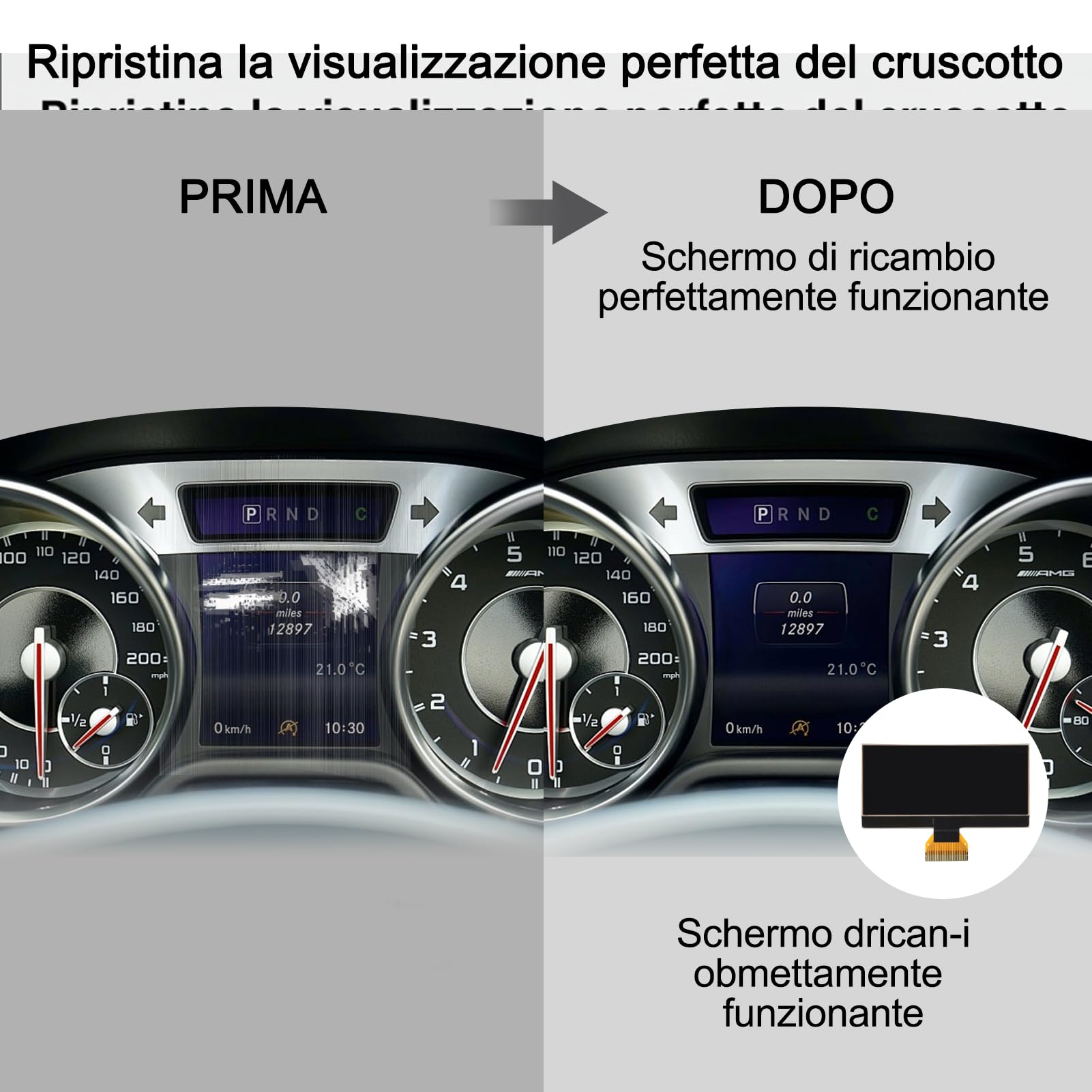 Pantalla LCD para Mercedes Clase A B, panel de visualización de clúster, pantalla LCD, compatible con clase A/B W169 W245 A1695400448