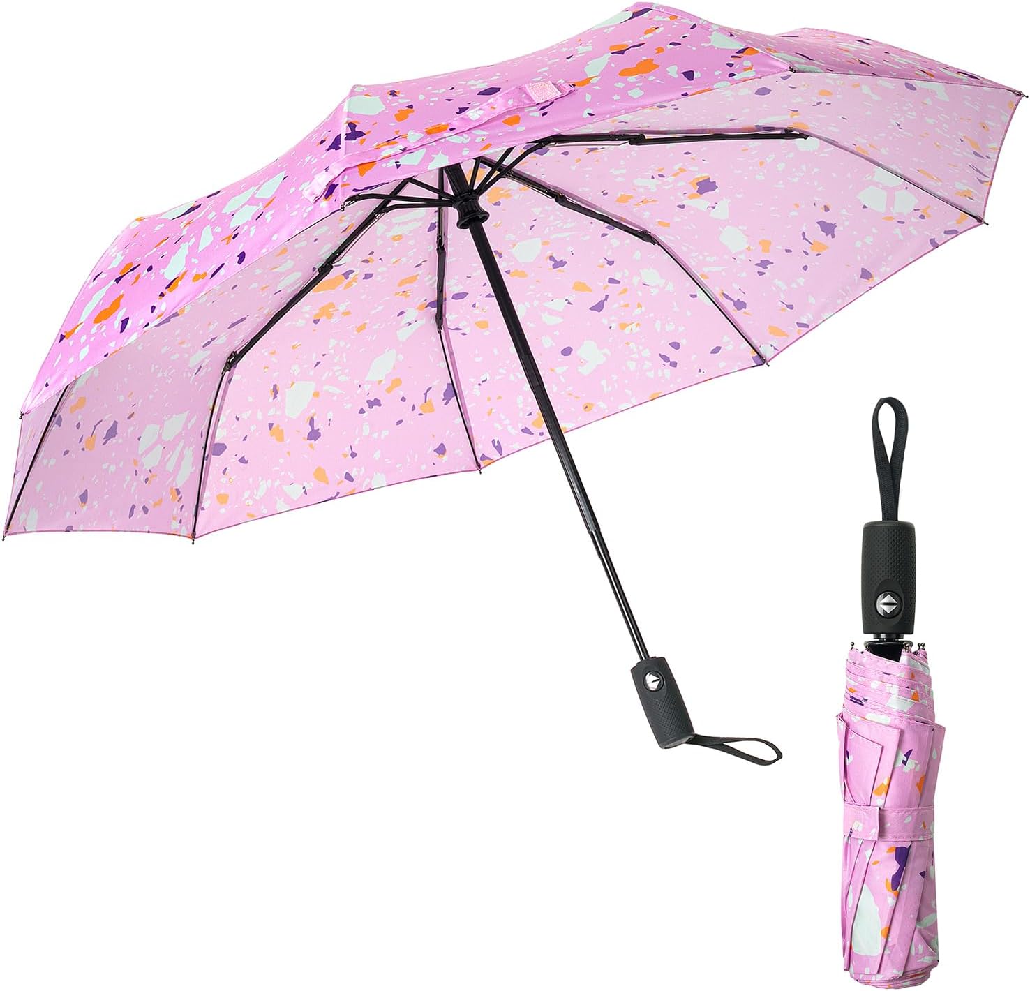 mr. pen windproof travel umbrella - automatic, compact, rain umbrella splatter paint