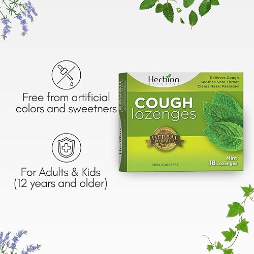 Miniatura 6 de Herbion Naturals Gotas para la tos, menta, 18 unidades