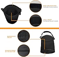 Vista 5 de Bolsa de alimentación para caballos, bolsa de malla de mejillón para caballos con correa ajustable, cómoda almohadilla para cuello y nariz, parte