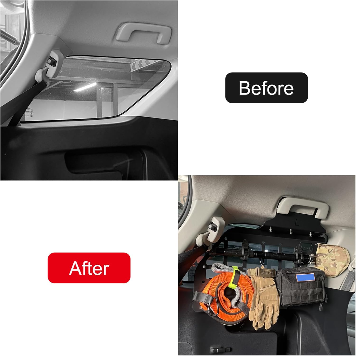 ITrims Rear Cargo Rack Basket for Toyota Fortuner 2016-2024 Car Accessories Interior Luggage Carrier Modular Storage Panel Trunk Organizer Shelf Hanging Boards Kit Aluminum Alloy (Side)