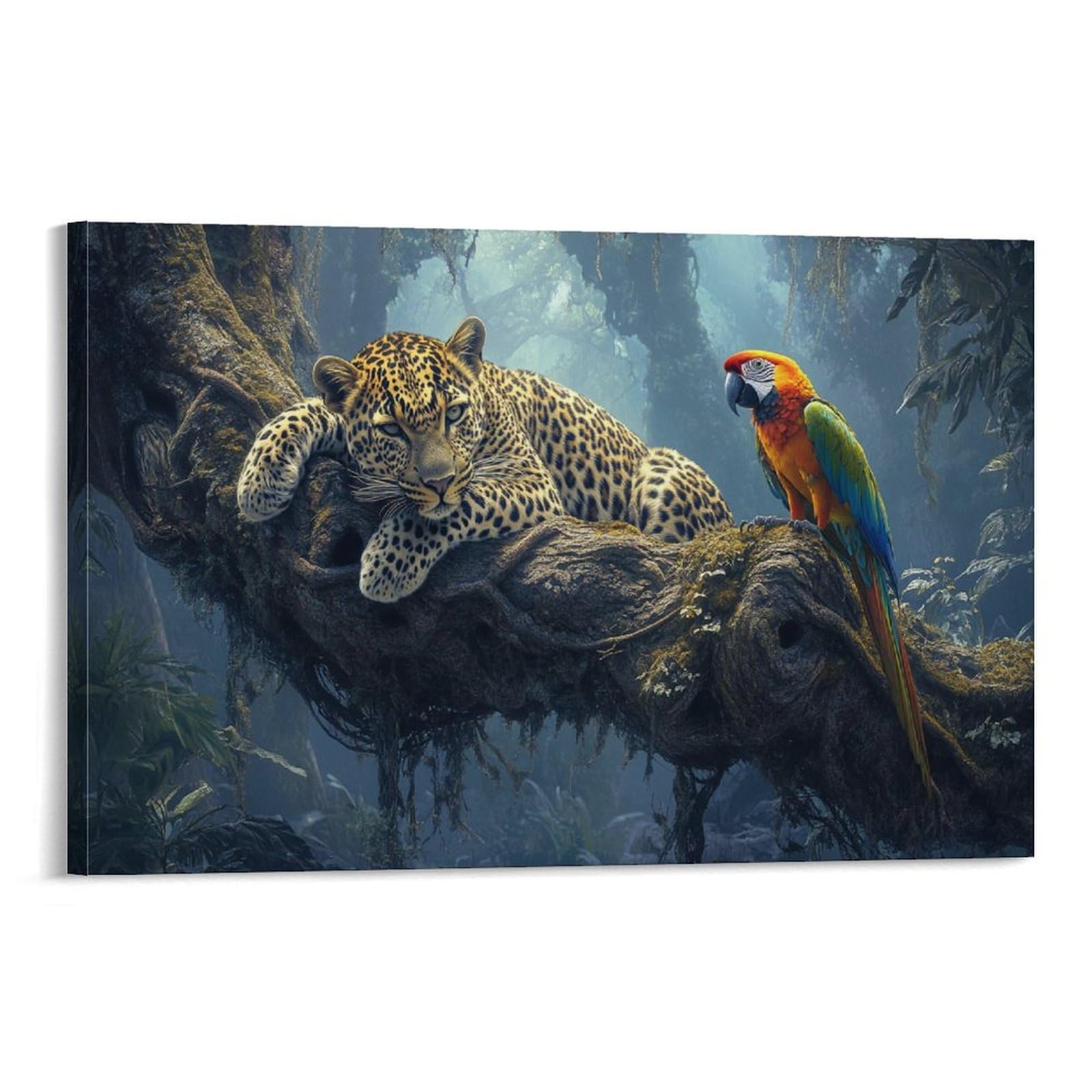 Tableau sur toile léopard pour raviver un mur blanc triste