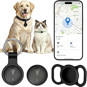 Rastreador GPS para cães, coleira inteligente com localização em tempo real, rastreador de localização de animais de estimação com suporte, sem taxa mensal e sem cartão SIM, funciona com iOS Find My