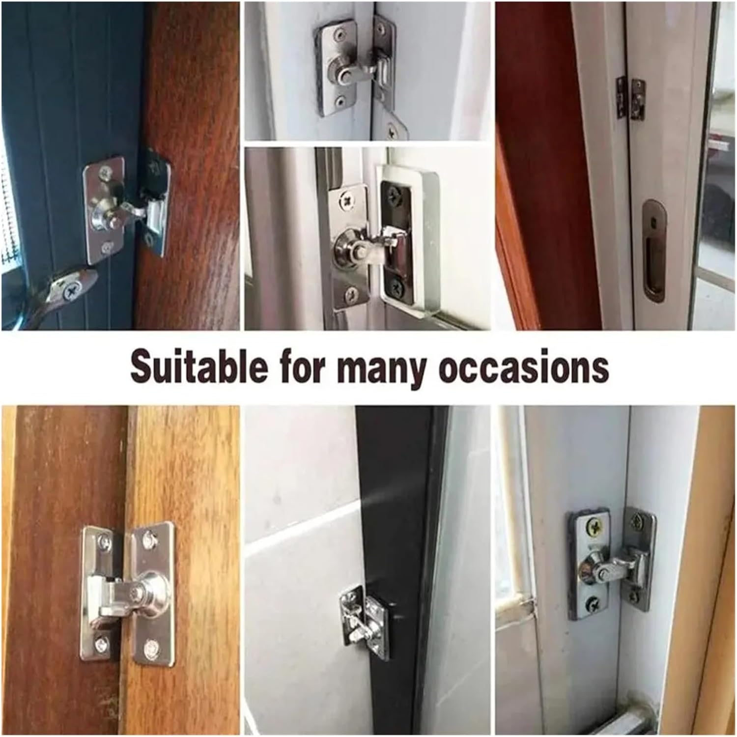 Door Lock Guard Latch Bolt 90 Degree Steel Toggle Sliding Barn Wine Cabinet Closet Right Angle
