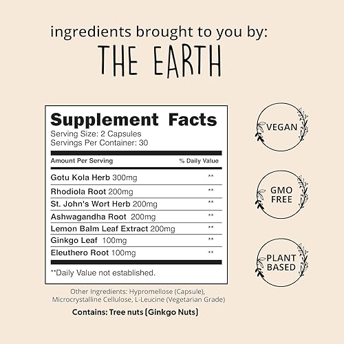 Miniatura 5 de Alegría ayuda a relajar la mente y el cuerpo aumenta el estado de ánimo alivia la tensión y las preocupaciones  Suplemento 100 a base de plantas