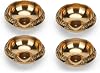 Golden Brass Devla Emboss Diya Deepak – Handmade Traditional Oil Lamp Set of 4 for Diwali Pooja and Home Decoration, Made of Virgin Brass Metal Perfect for Festival Celebrations