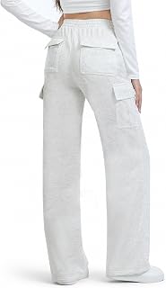 SEVEGO Tall Women's Cargo Sweatpants 32"/34"/36" Inseam with 6 Pockets | Elastic Waist Drawstring, High Rise, Wide Leg Baggy，2026 Fall, Lounge Casual Pants for Travel, Workout, Y2K Streetwear