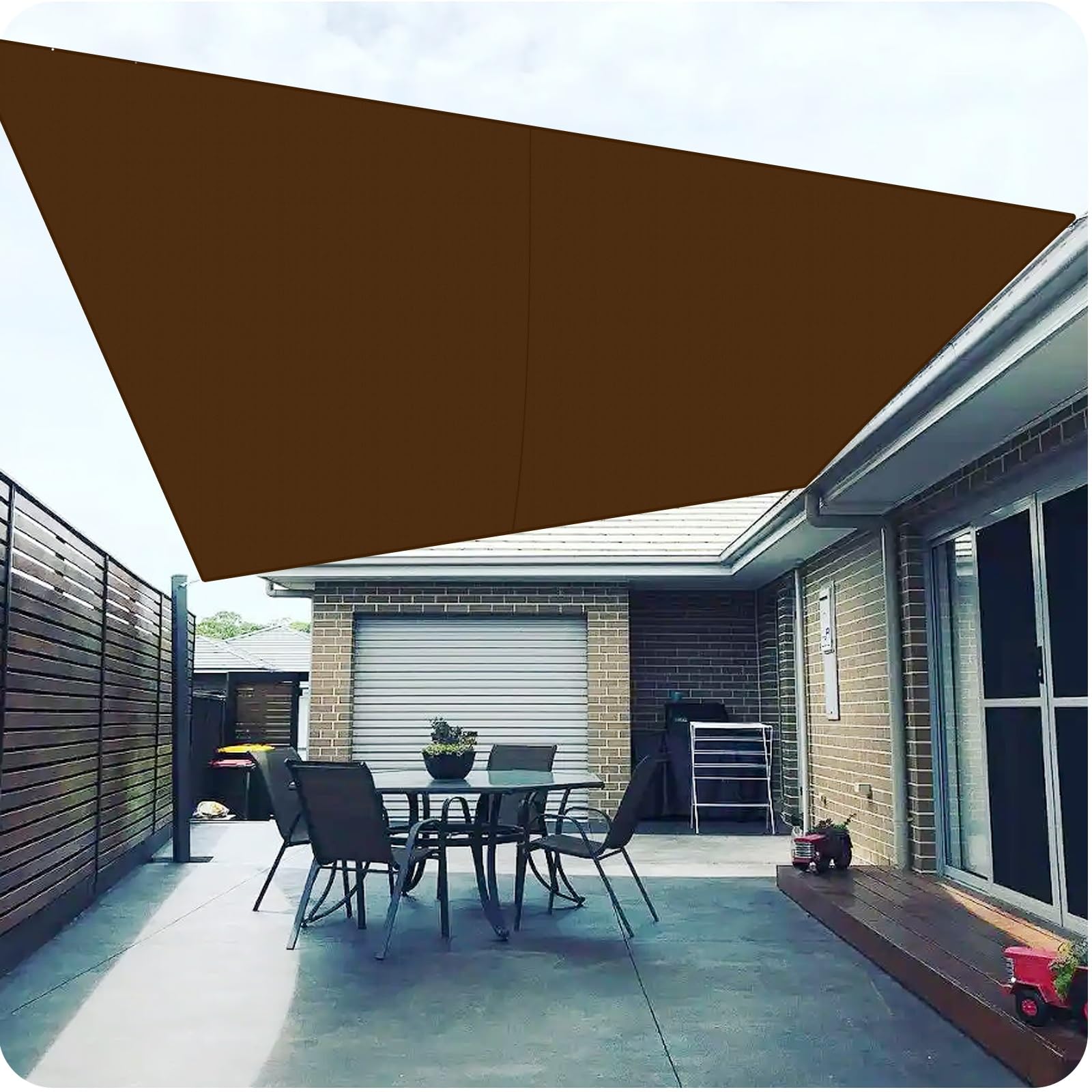 Voile d'ombrage imperméable marron 160x350 protection UV pour jardin et grange