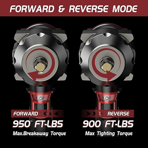 Miniatura 7 de Llave de impacto inalámbrica de 12 pulgada para batería Milwaukee de 18 V, 900 pies-libras (1200 N.m), destornillador de impacto de alto par,