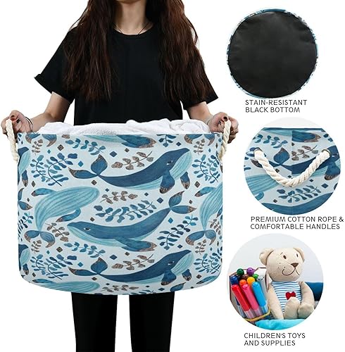 Miniatura 6 de Cesta de cuerda de algodón con diseño de paisaje del desierto occidental, cesta grande y redonda para ropa sucia para bebé, manta de juguetes,