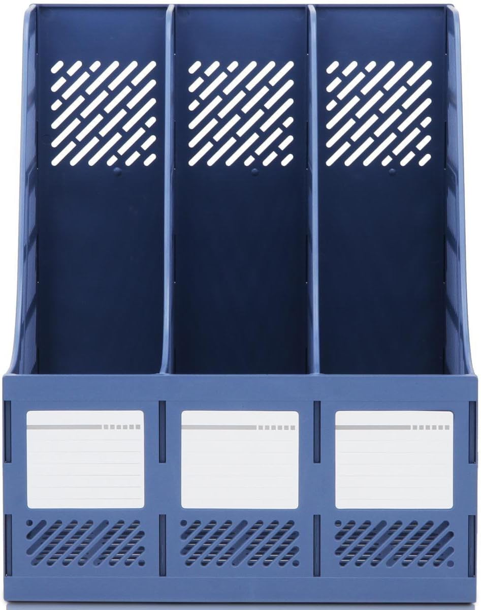 rack dividers plastic on Letter File Organizers Blue Sturdy Office School Home Desktop Triplicate Magazine Literature Plastic Holders Frames File Dividers Document Cabinet Rack Display And Storage Organizer Box Magazine File Holder Home Kitchen