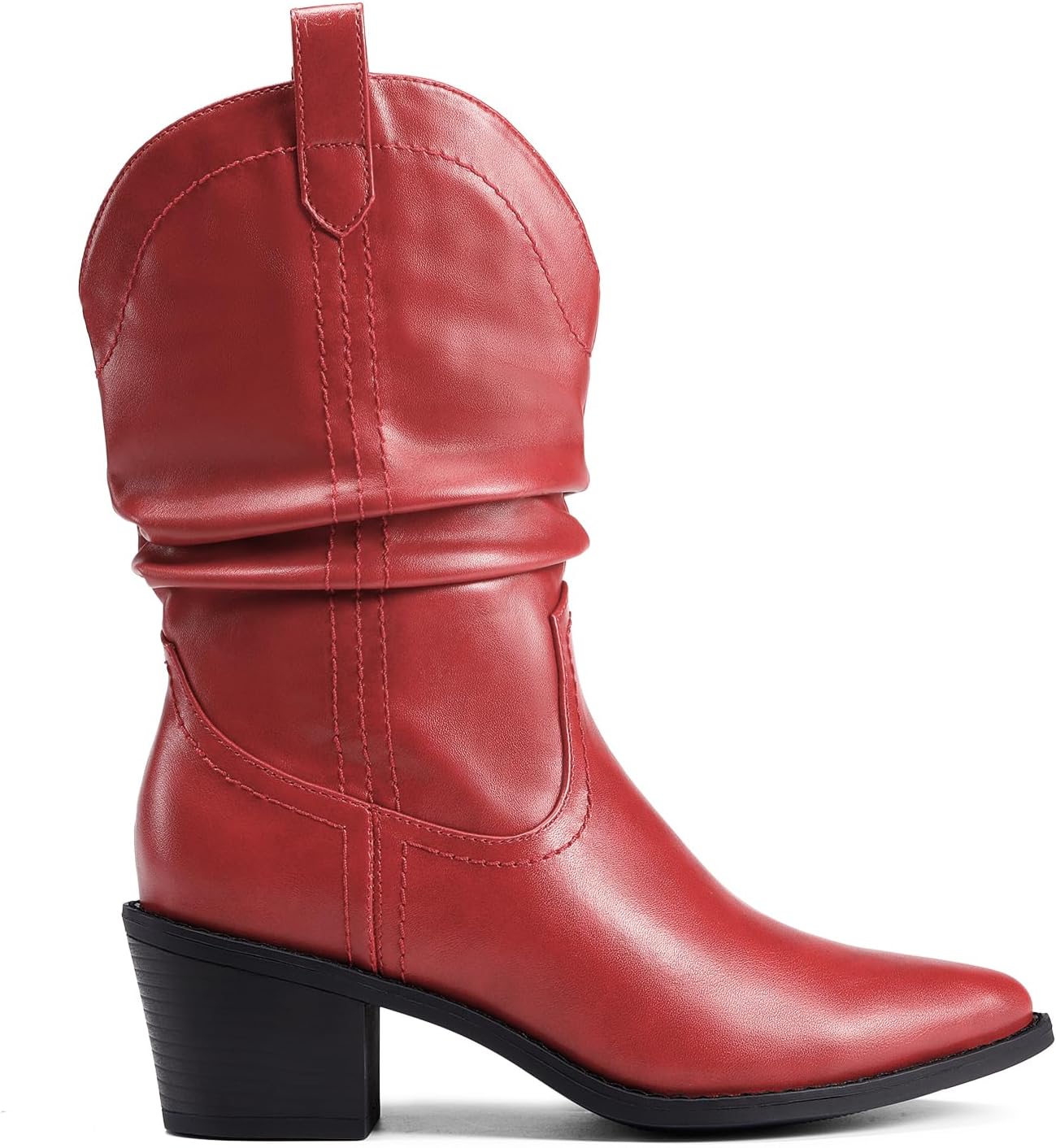 DREAM PAIRS Women's Cowgirl Boots, Mid Calf Western Cowboy Chunky Heel... - Picture 18 of 32