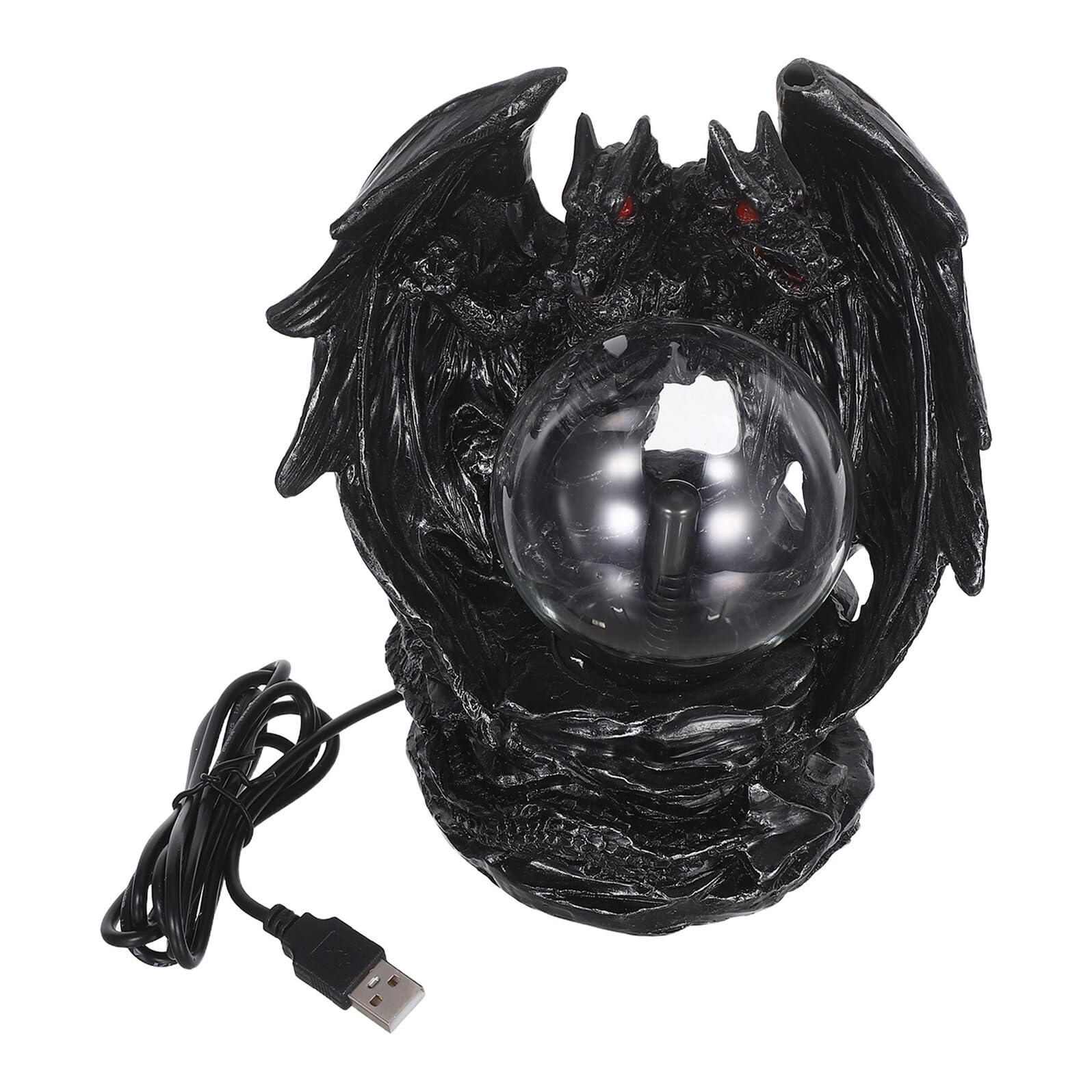 Abaodam Lampada al Plasma Drago per Decorazione Halloween con Effetto Luminoso Vivido, Alimentazione USB e Design Creativo in Resina per Soggiorno e Camera