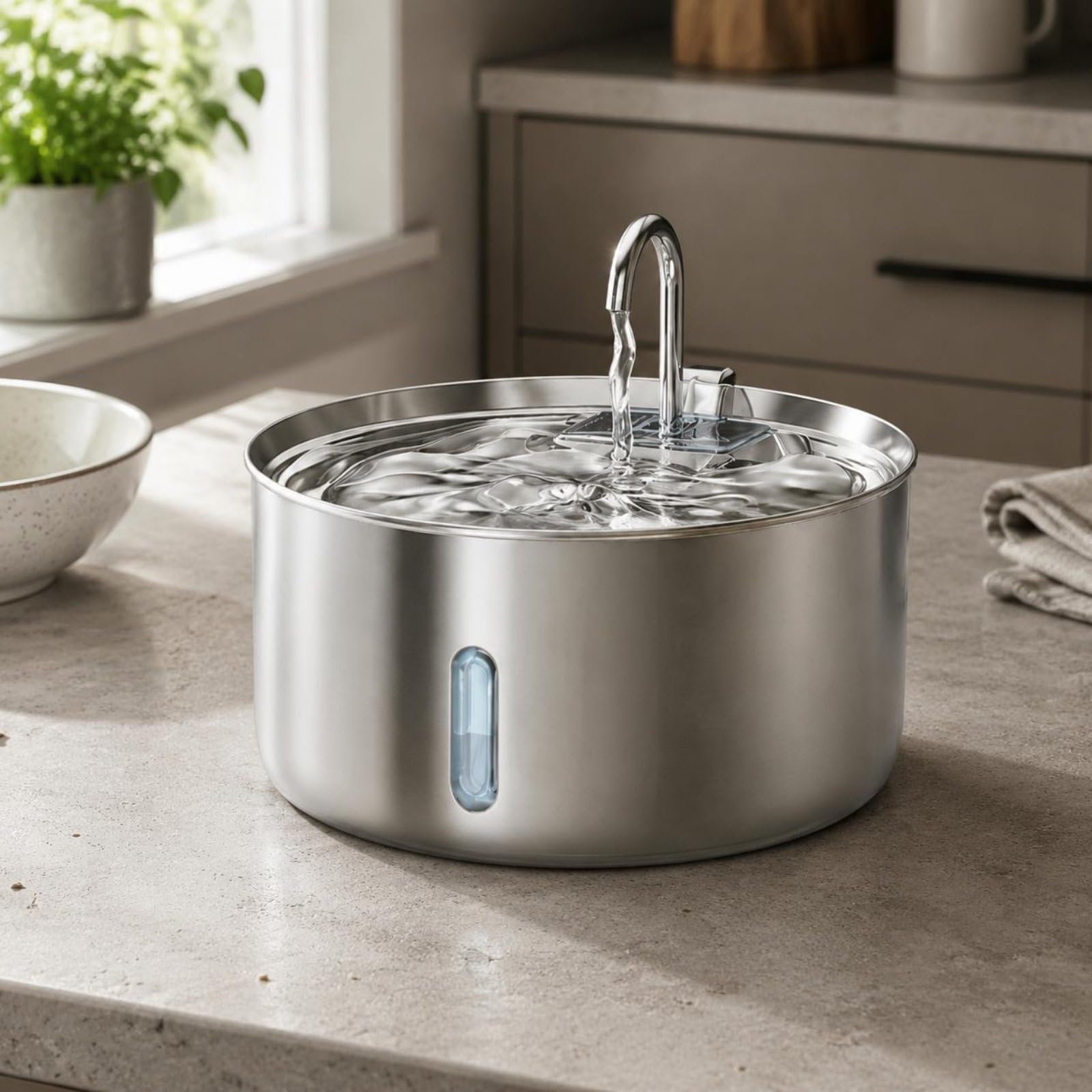 Abbeveratoio Grande da 7 Liters Trattiene Pelo e Polvere Abbeveratoio Automatico in Acciaio Inox Compatibile Beccuccio a T in Acciaio Inox per Cani