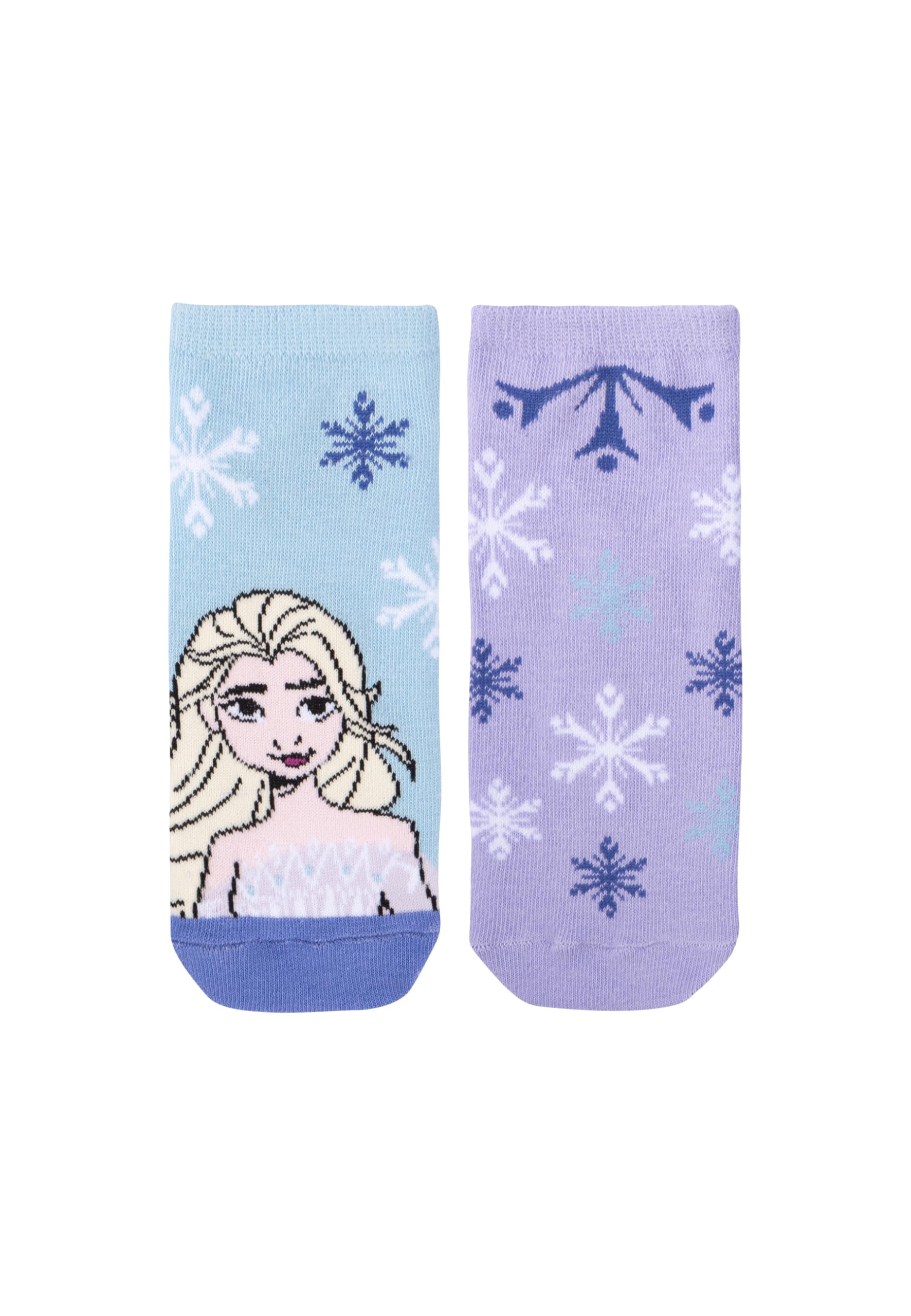 Disney Die Eiskönigin Socken für Mädchen - Frozen Sneaker Kindersocken Söckchen Lila/Weiß (5er Pack)