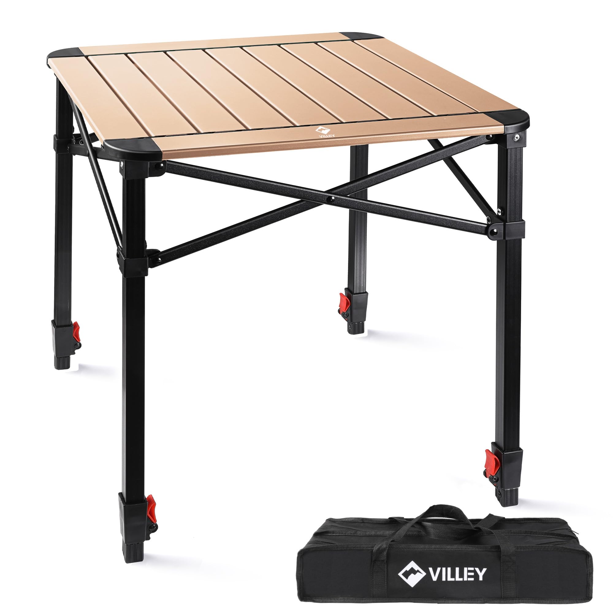 Amazon.com: VILLEY Folding Camping Square Table, Portable Aluminum