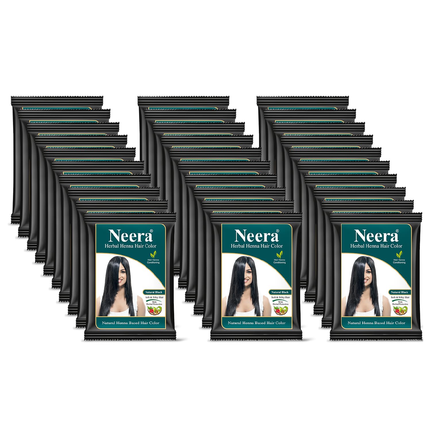 Neera Herbal Natural Black Henna Hair Color 15 GRM Pack(Pack of 30)-picture-21
