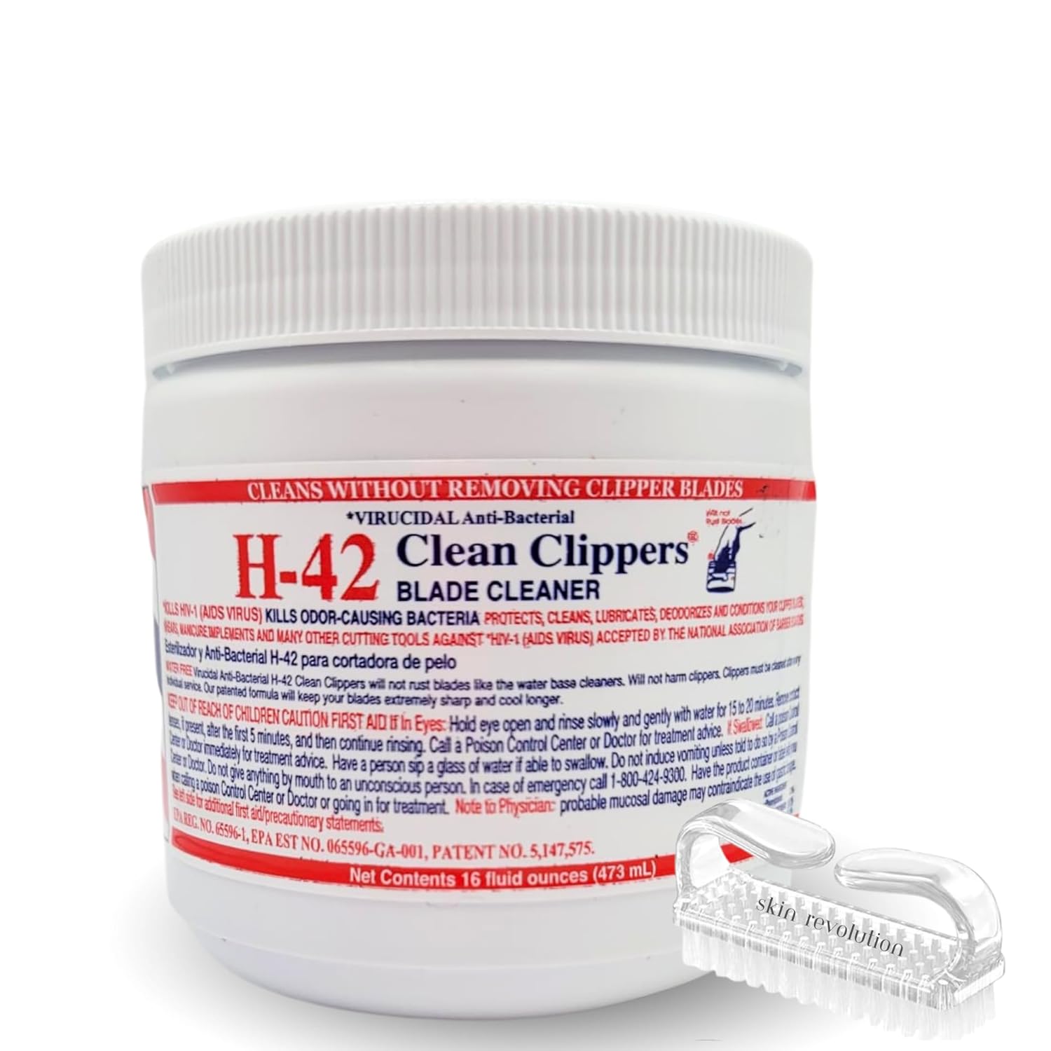 H42 Clean Clippers Blade Cleaner W/Cleaning Brush 16oz