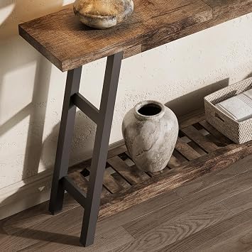 ChooChoo 70.9 Inch Long Console Tables for Entryway, Hallway Table, 2-Tier