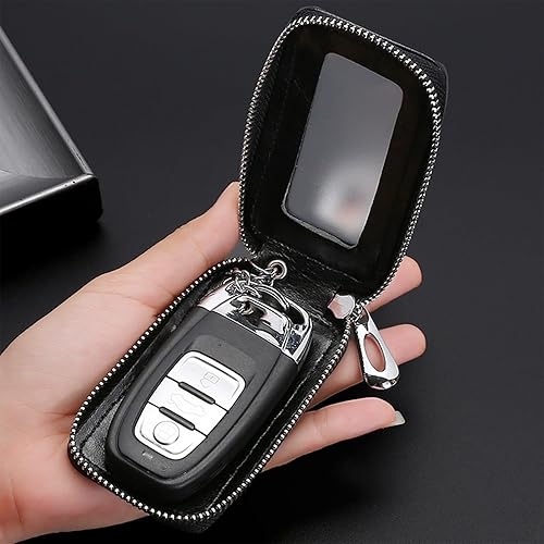 Miniatura 6 de vvag Funda de cuero genuino para llavero de coche de alta calidad, soporte para llavero remoto para automóvil, bolsa universal