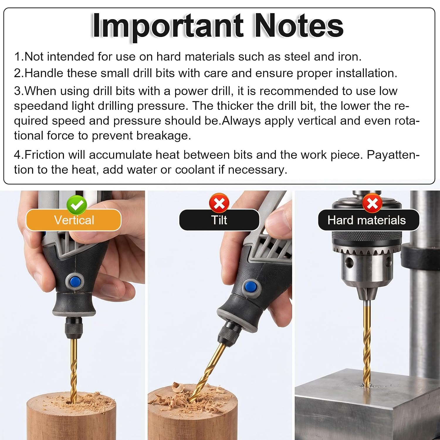 10 Pack Mini Twist Drill Bit, 0.6-2.2mm Titanium Coated HSS Step Drill Bits