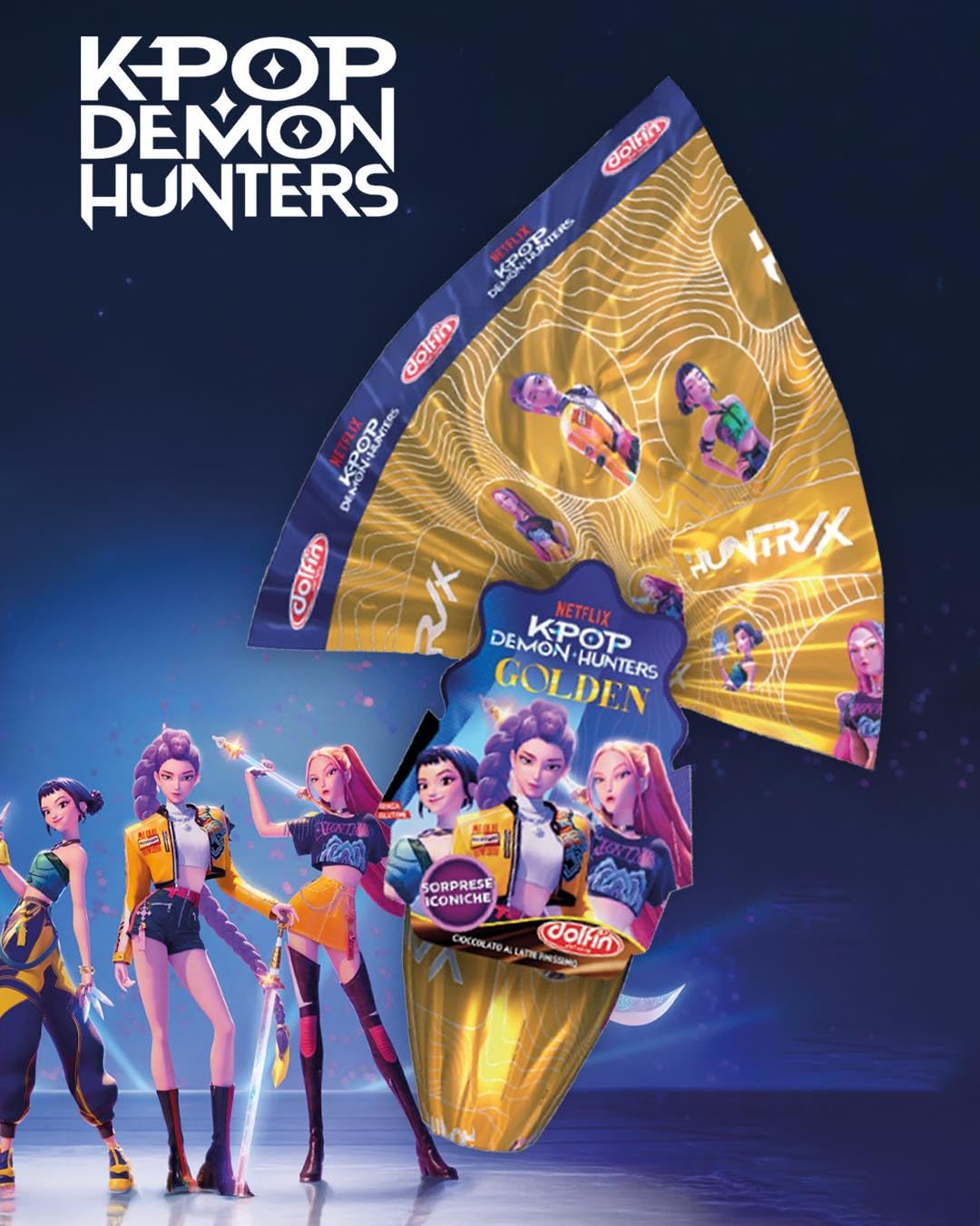 Uovo di Pasqua al Cioccolato al Latte con Sorpresa 150g / 220g / 250g – Personaggi per Bambini e Ragazzi – Idea Regalo Pasqua (KPop Demon Hunters – 250g)