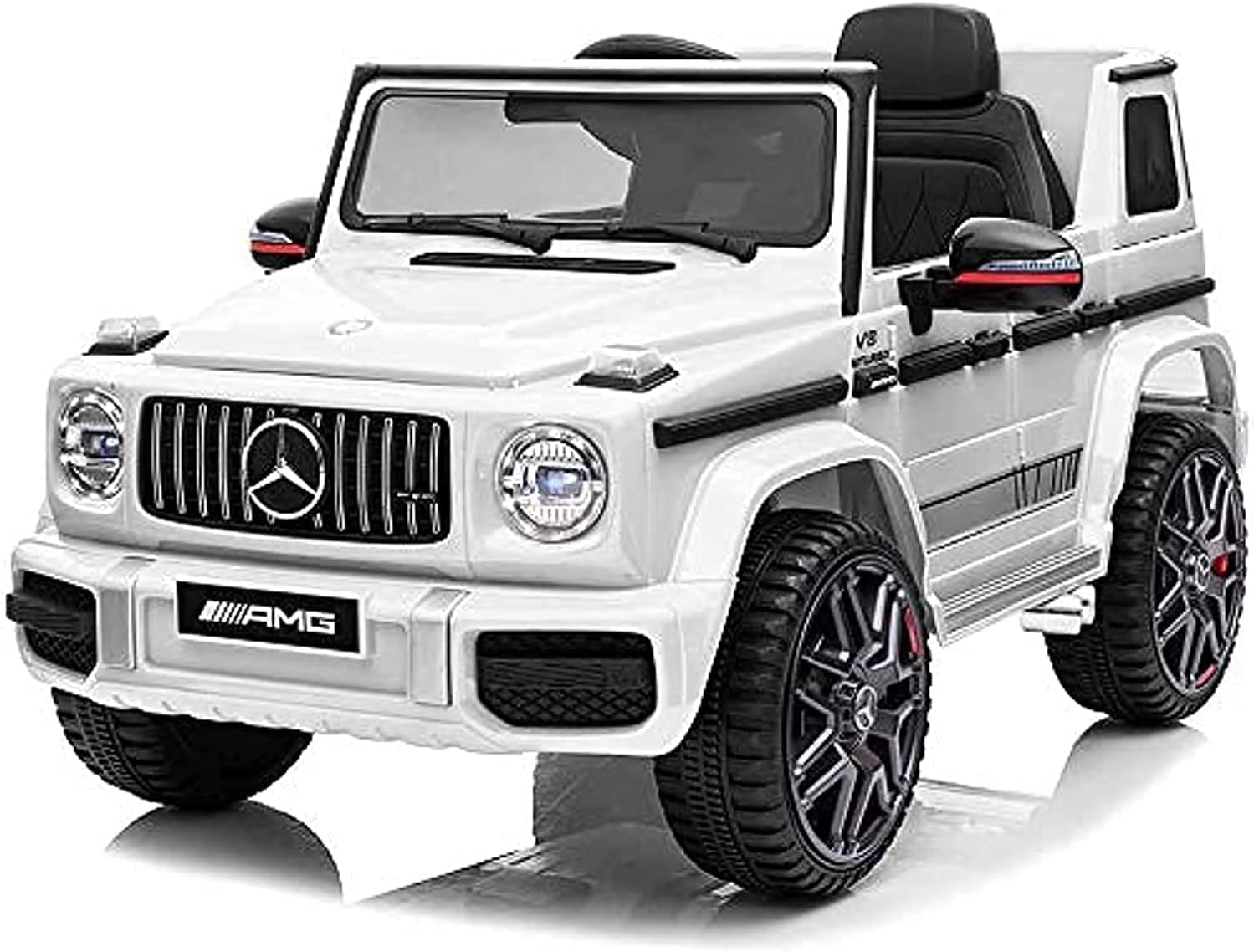 TechPlus Mercedes-Benz Electric Ride-On Car for Kids, 12V Battery, Remote Control, White (White)
