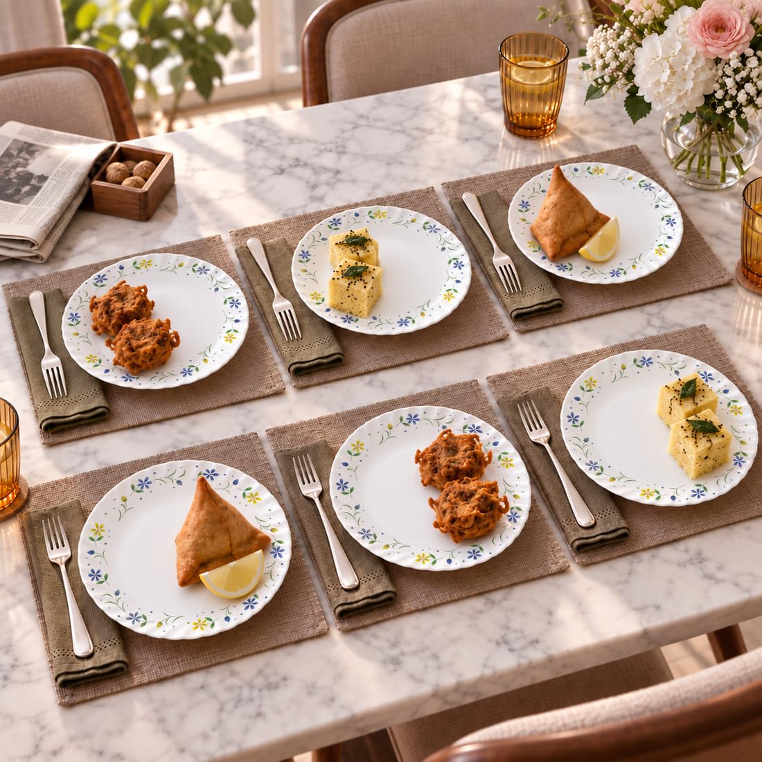 La Opala Diva Classique Twilight Bouquet Plates -5