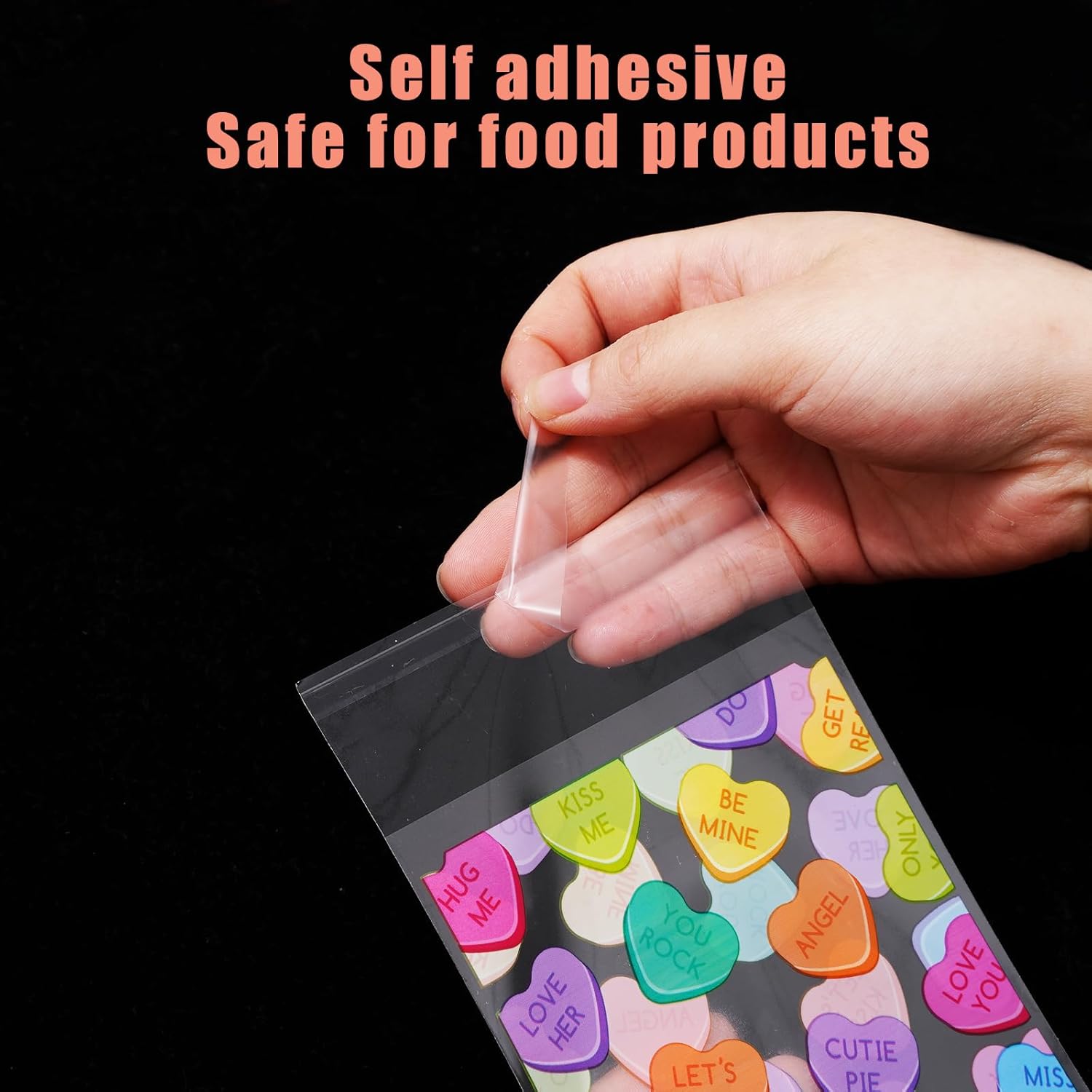 Whaline Valentine's Day Self Adhesive Treat Bags - 320 Pcs Clear Cellophane Goodie Bags for Wedding Party, Cookies & Snacks - Image 4