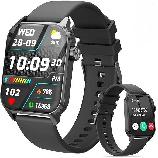 Smart Watch for Men, 120 Sports Modes Smartwatch with 1.83" HD, Alexa Built-in, Heart Rate/Sleep Monitor, IP67 Waterproof, Bluetooth Call & Music Control Fitness Watch for iPhone/Android (Black)