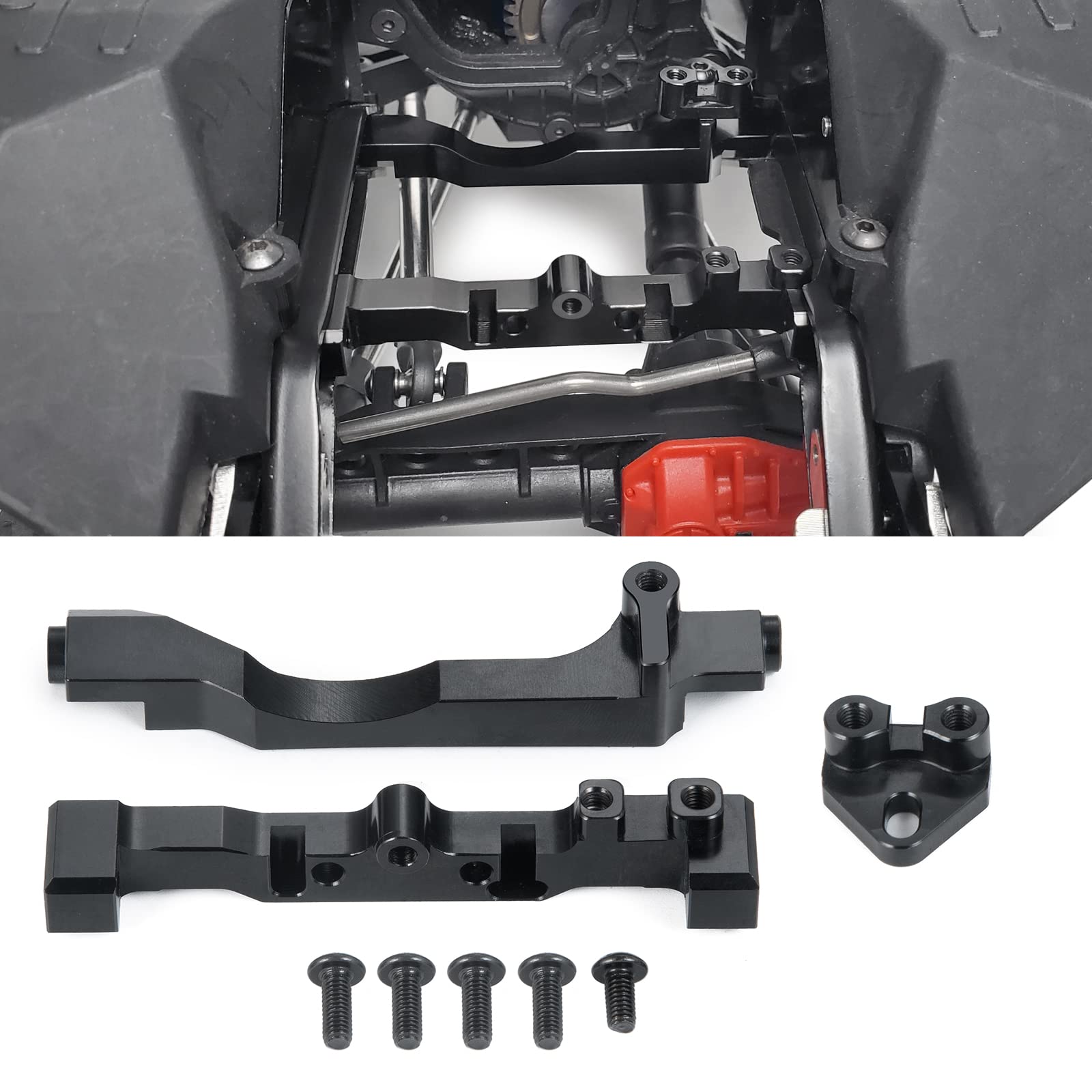 Aluminum Front Body Mount For Axial SCX10 III AXI03007 RC Crawler - Silver Upgrade Part