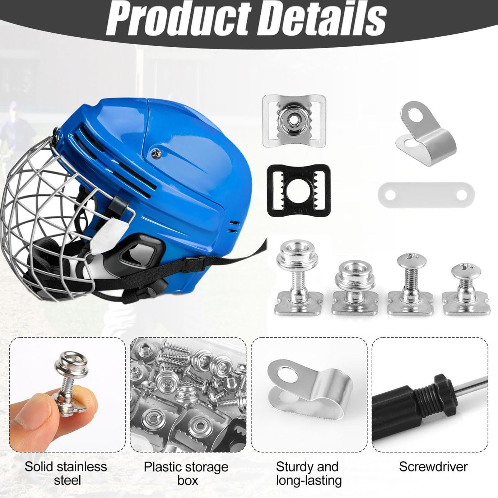 Kit di riparazione del casco da hockey - Riparazione rapida del casco, manutenzione degli ingranaggi da hockey | Imbottitura e cinghie di ricambio, per il casco per giocatori di hockey su gh