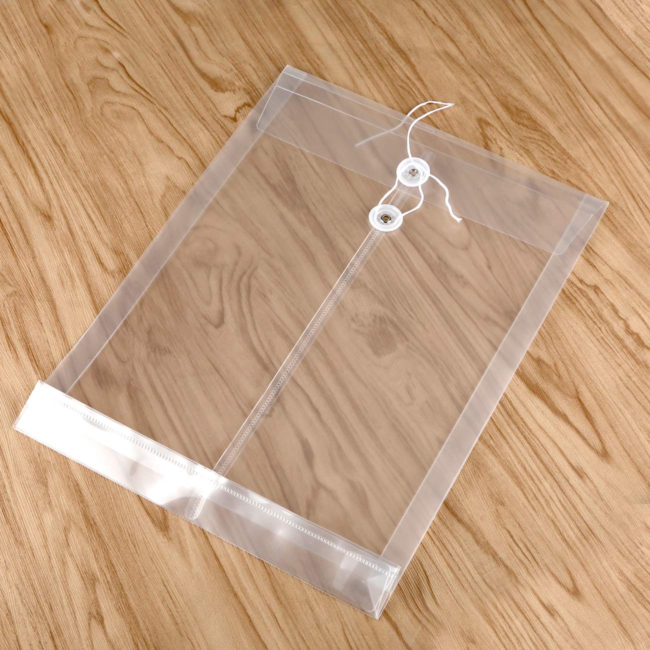 EOOUT 50pcs Poly Envelope, Clear Plastic Envelope Folder with Button ...