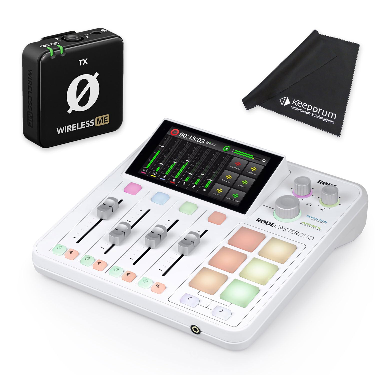 Rode Rodecaster Duo Audio Production Studio biały z WIME TX i chustką
